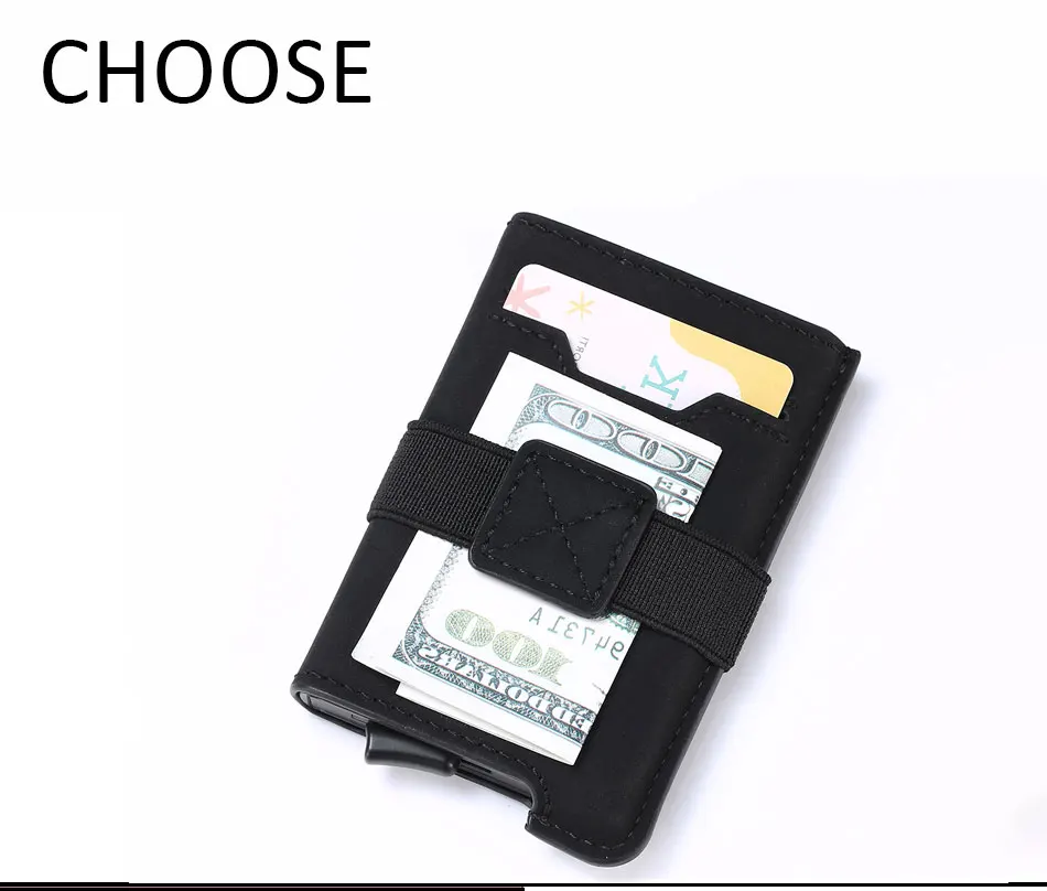 DIENQI RFID мужской кредитный держатель для карт, кожаный бумажник, металлические карты, карманные деньги, сумка, винтажный женский держатель для карт, блокирующий чехол для кредитных карт
