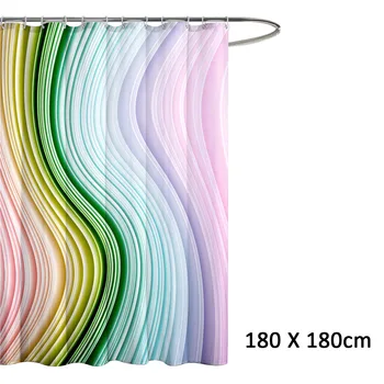 

Bathroom Decor Privacy Protect Polyester Gradient Waterproof Fabric Home Easy Install Colorful Hotel Shower Curtain With Hooks