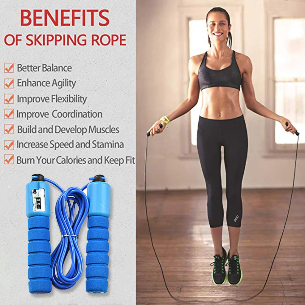 Jump Ropes With Counter Sports Fitness Adjustable Fast Speed Counting Jump Skip Rope Portable Durable Advanced Skipping Wire 319