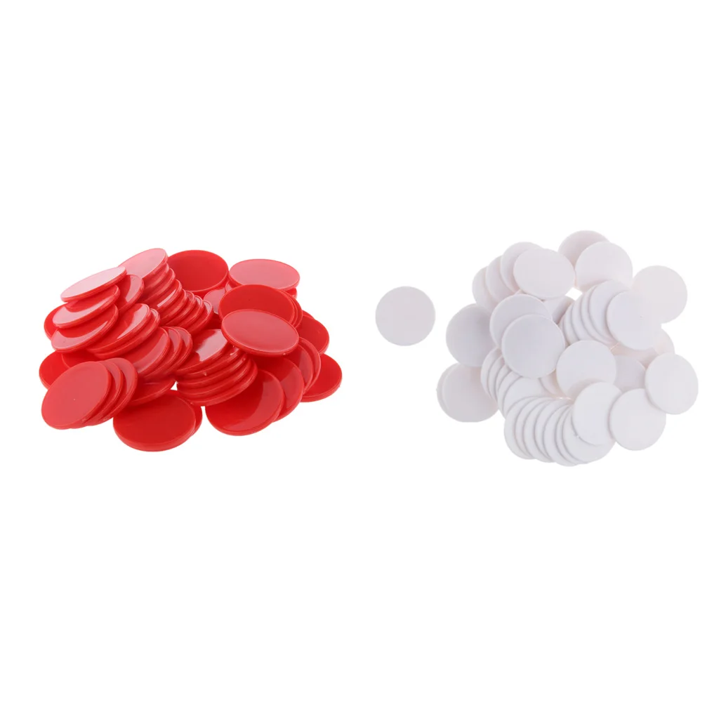 Пластиковая покерная карта аксессуары для игр Набор монет красного и белого цвета 100 штук