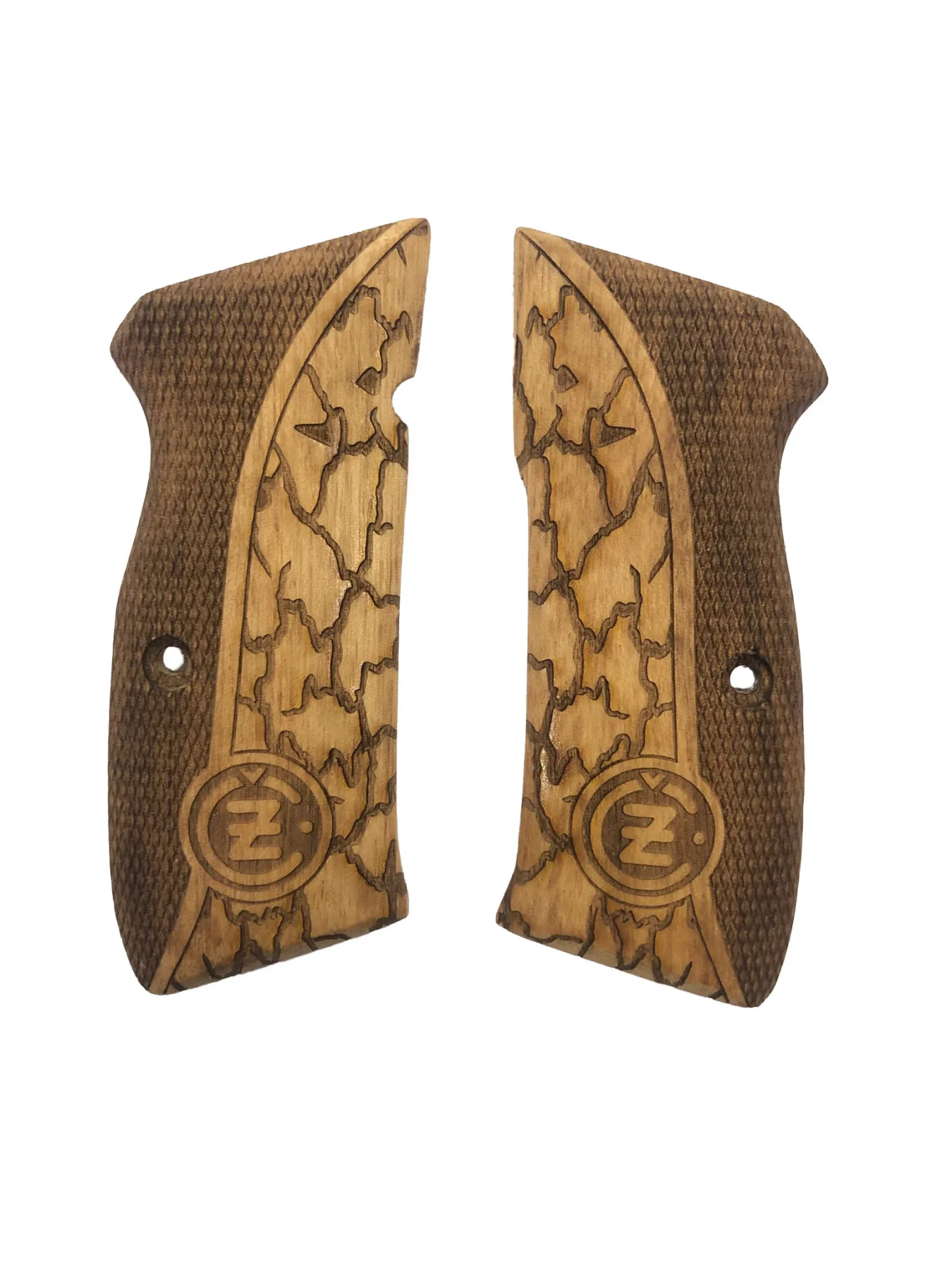 

CZ75 Compatible With Special Pattern Laser Cut Wooden Grip Mod57