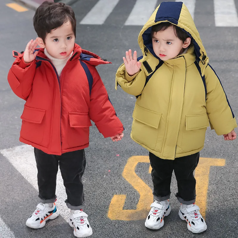 

Kids Snowsuits Winter 2019 New Design Hooded Warm Outerwear Winter Cute 2 4 6 8 years Jacket Baby Boy