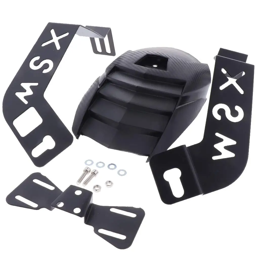 Rear Wheel Fender Splash Guard Cover Tire Hugger with License Plate Bracket for Honda Grom MSX 125 SF Motorbike- Black