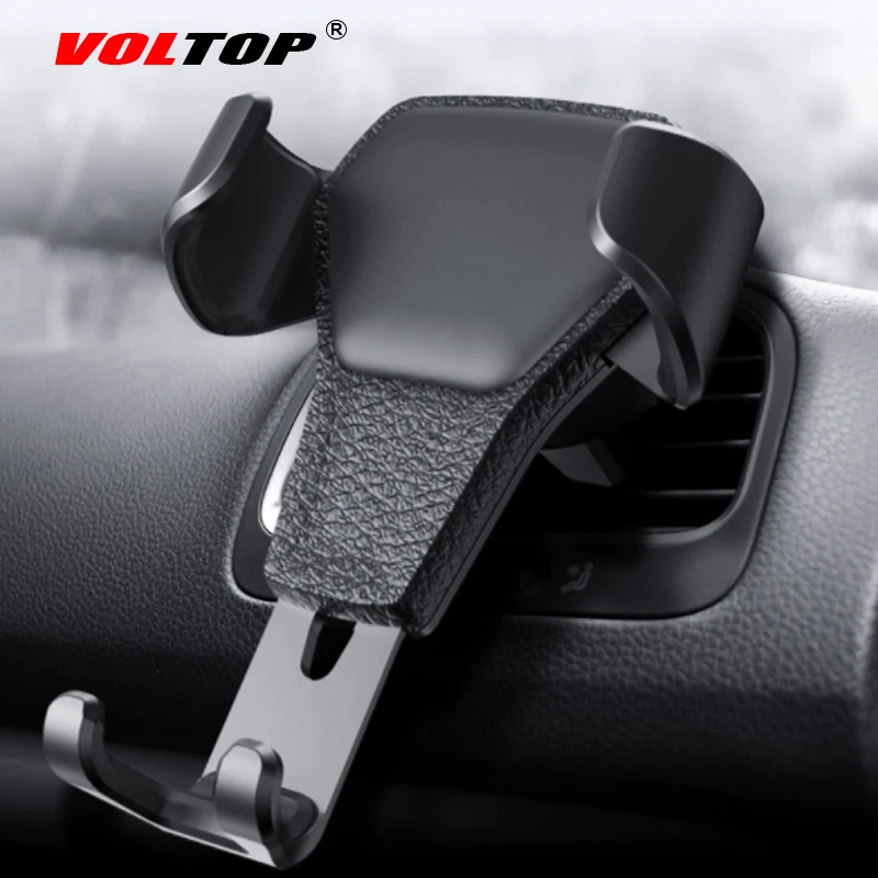 

VOLTOP Noble Leather Phone Holder Car Accessories Air Outlet Universal Mobile Phone Navigation Support Stand Auto Supplies
