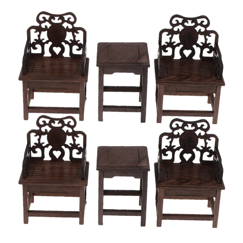 

2 Set 1/6 Dollhouse Wooden End Table Tea/Coffee Table Room Furniture F