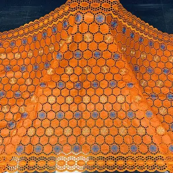 

New Design Embroidered lace fabric High Quality bazin brode With stones Guipure Lace Fabric F3777