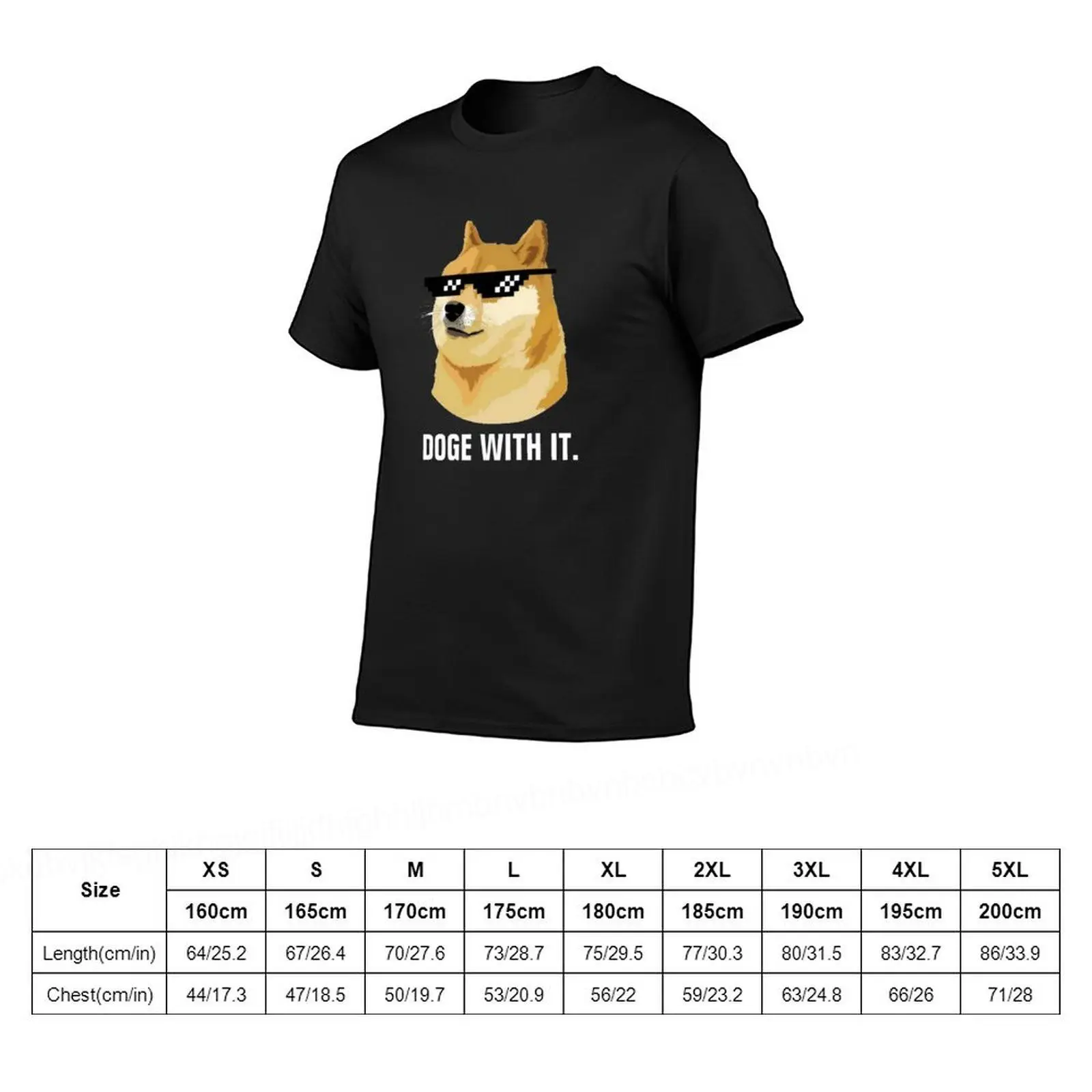 Doge with It T-Shirts Dogecoin Logo Men's Summer Tee Cool Sweatshirt Casual  100% Cotton Short Sleeve Novelty Tshirt Tops T Shirt