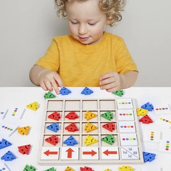 Crianças de madeira montessori brinquedos crianças pensamento lógico formação direção cor cognição aprendizagem precoce jogo de tabuleiro educacional