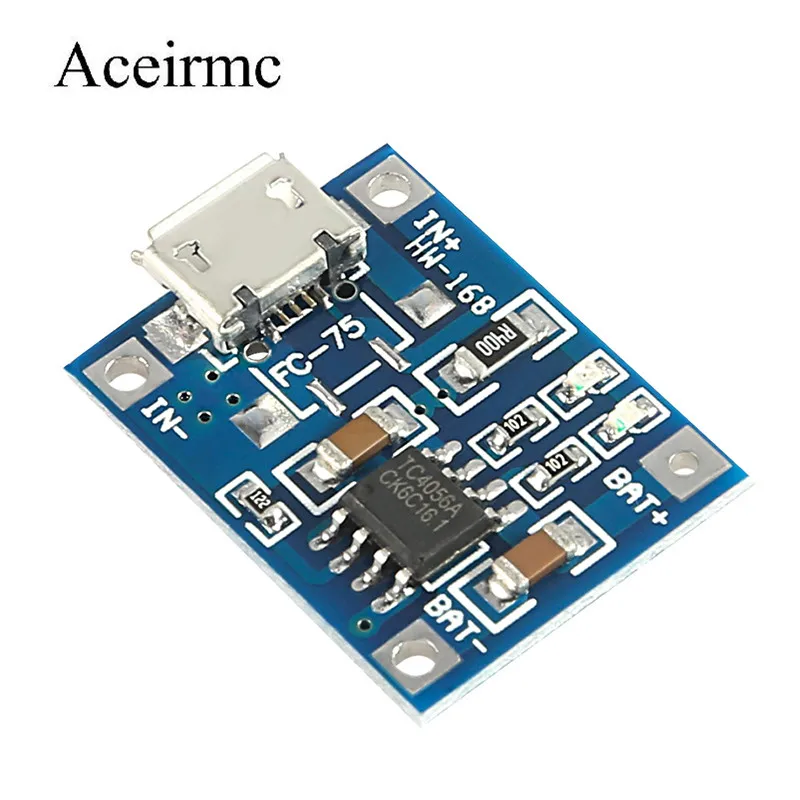 Зарядный Модуль Aceirmc TP4056 5 В Micro USB 1A 18650 литиевая батарея зарядная плата с защитным