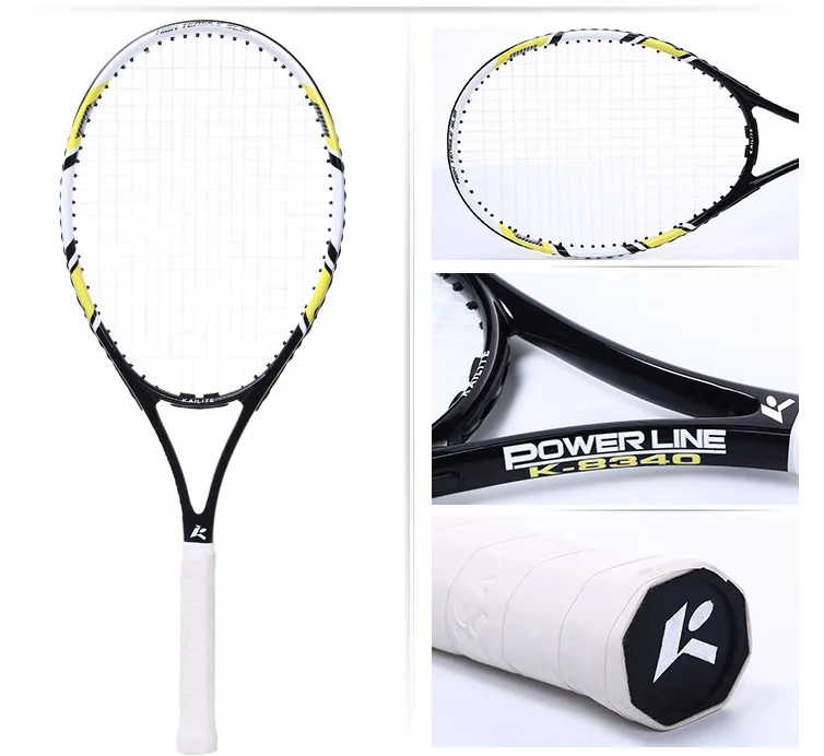 Алюминиевая карбоновая тренировочная Теннисная ракетка для занятий спортом на открытом воздухе, оборудование для занятий фитнесом, унисекс ракетка для тенниса - Цвет: Цвет: желтый