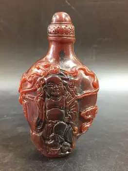 

China Old Beijing used old snuff bottle ox horn snuff bottle