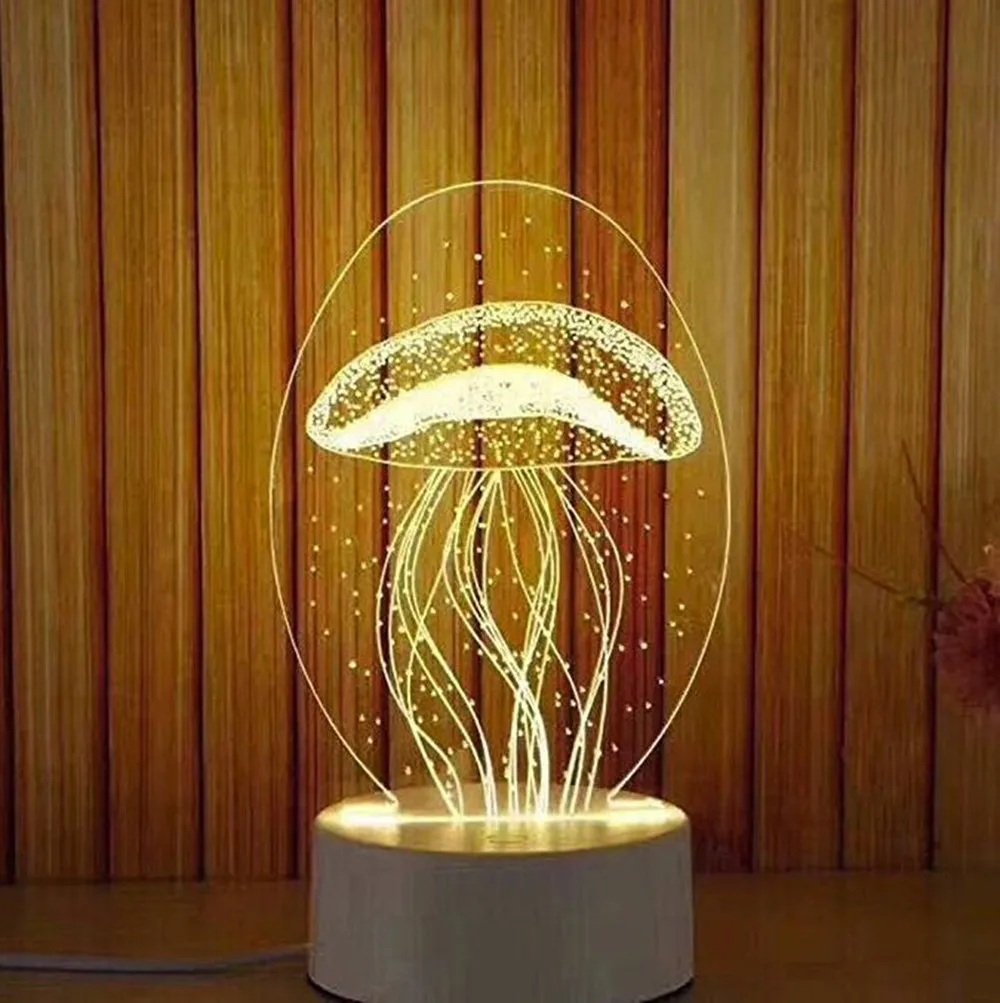 3D светодиодный светильник креативный акриловый ночной Светильник s Новинка Иллюзия ночной Светильник 3D иллюзия настольная лампа для дома декоративный светильник#15 - Испускаемый цвет: A