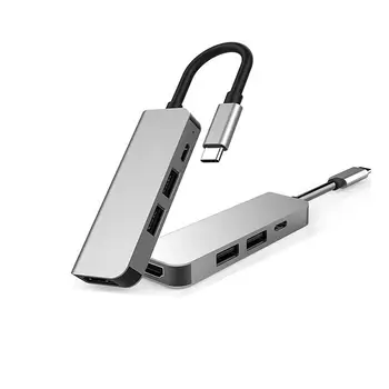 

Type-C+HDMI+ Double Usb3.0 Ports 87W Charging Power For Dropship 4 In 1 High-Speed USB3.0 Splitter Computer Expansion Hub
