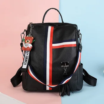 

Fashion backpack women's Korean Pu college style leisure backpack women's bag new trend student bag