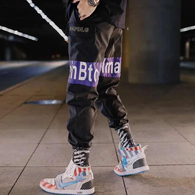 Зеленый ins Men Pants Casual Mens hip hop rap Male Trousers street boy quick-dry Straight Full breathing loose ankle banded Pant - Цвет: Зеленый