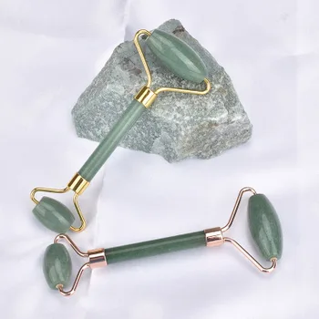 

Rose Quartz Face Massage Roller Natural Jade Scraper Plate Double Head Slimming Face Massager Roller Face Anti Wrinkle Removal