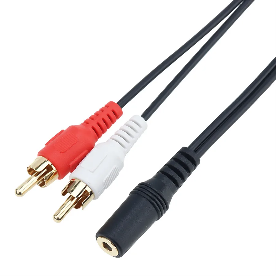3 5mm Jack Stereo Audio Cable Female To 2 RCA Male Socket to Headphone 3 5 AUX Y Splitter Adapter for DVD TV Amplifiers 2000pcs