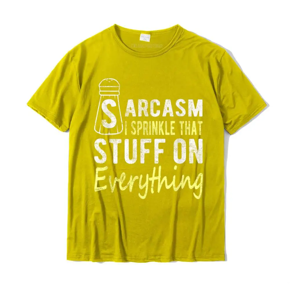 Casual T Shirts Prevailing Short Sleeve Custom All Cotton O Neck Man Tops T Shirt Camisa T Shirts Fall Free Shipping Sarcasm I Sprinkle That Stuff On Everything Funny Sayings T-Shirt__MZ17825 yellow