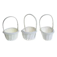 Mini Hand-Woven Storage Baskets Plastic Weaving Storage Baskets Fabric Flower Basket Fruit Rattan Cosmetics Tea Picnic Bags 2023 2