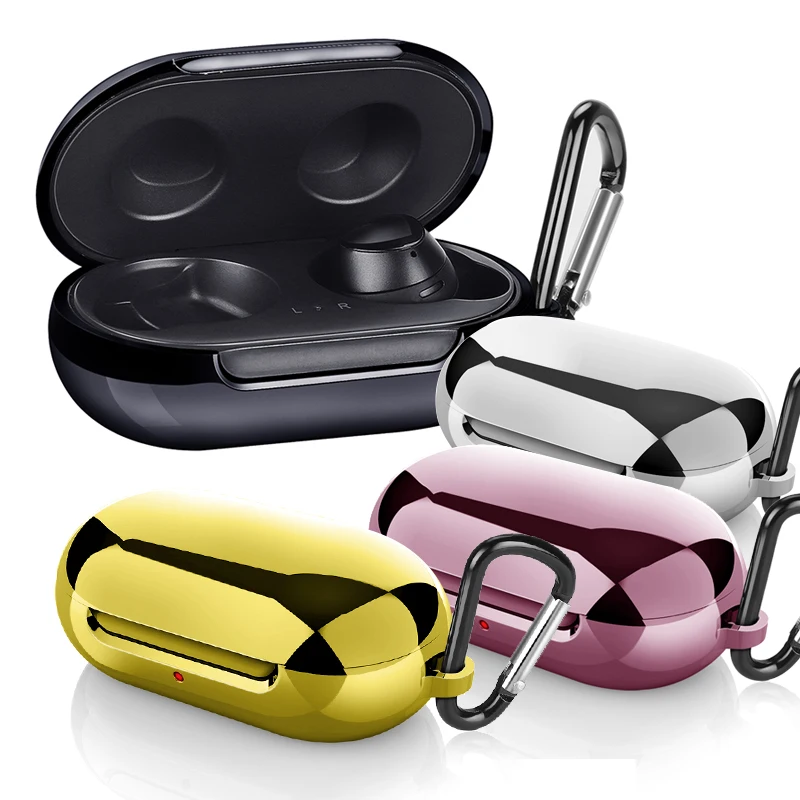 

For Samsung Galaxy Bud Electroplated Waterproof TPU Bluetooth Earphone Bud Case Shookproof Hooked Earbuds Charging Bin Protector