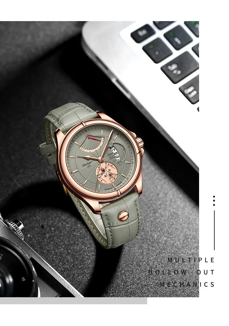 Swiss Brand POEDAGAR Men Watch Fashion Big Dial Sport Men's Wristwatch Top Luxury Waterproof Leather Date Quartz Watches Man Box