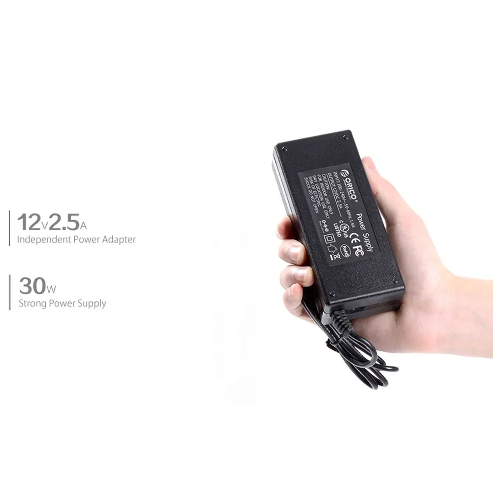ORICO 10 портов USB 2,0 концентратор 12 в А источник питания огнеупорный ABS для ПК Mac ноутбука черный