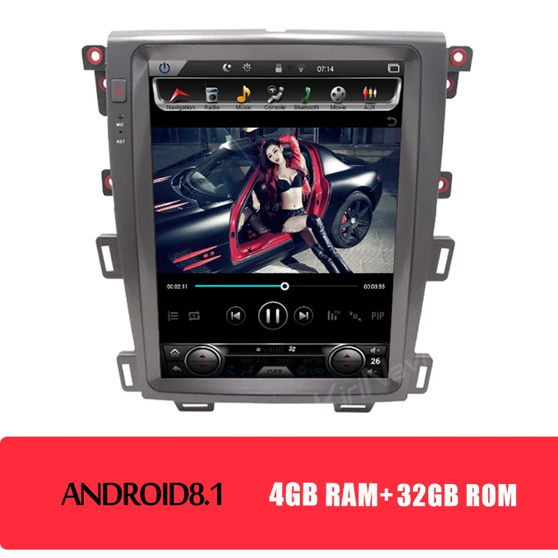 Android car radio KiriNavi вертикальный экран Tesla стиль 12,1 ''1 Din Android 8,1 Автомагнитола для Ford Edge автомобильный Dvd мультимедийный плеер 2011-2012 - Цвет: Android car radio