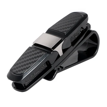 

Car Sun Visor Sunglasses Holder Clip Universal Black Ticket Card Clamp Fastener Cip Car Glasses Cases Portable