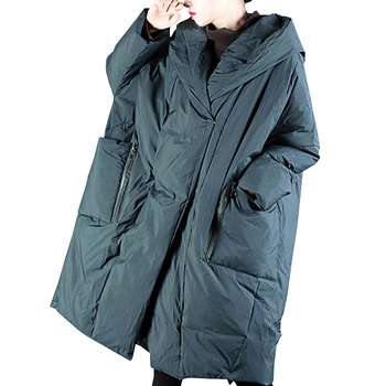 

Winter Jacket Women New Hooded Fashion Warm Down cotton jacket Women Solid color Large size Wadded jacket Long Parkas OK019