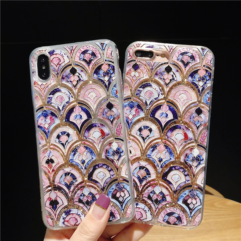 

Glitter Marble Liquid Phone Case For Samsung Galaxy S9 Plus Cover Fashion Quicksand Case for Samsung S8 S9 S10E S10+ Note 8 9