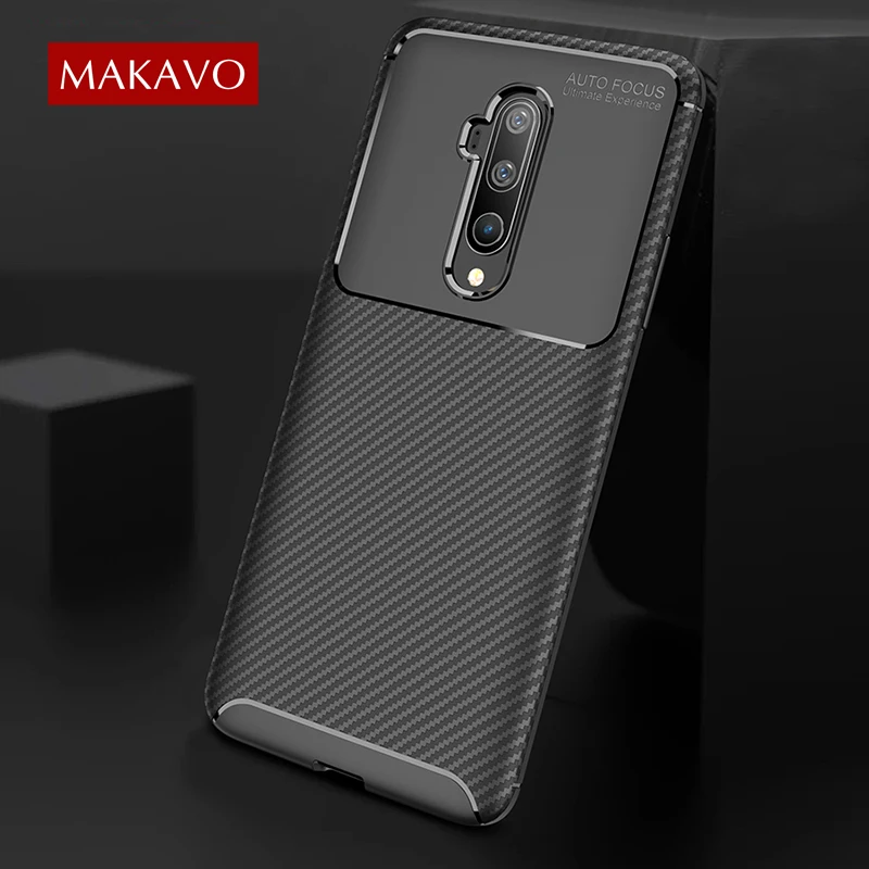 Для OnePlus 7T Pro Чехол Мягкий Силиконовый ТПУ углеродное волокно Противоударная