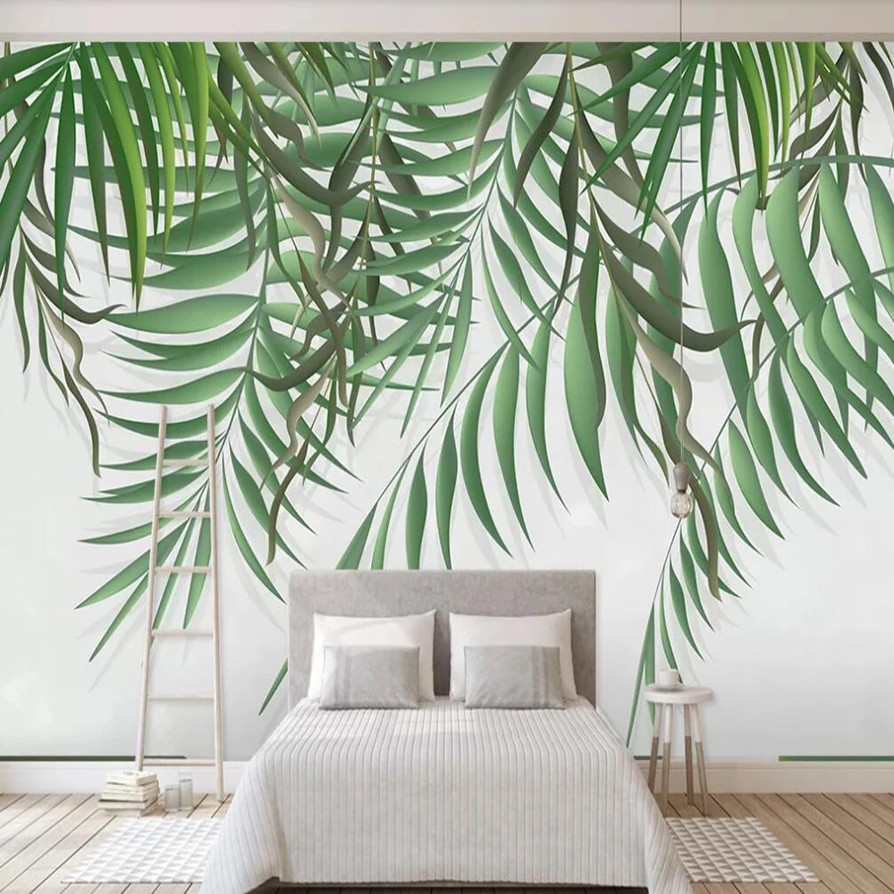 

Drop Shipping Custom Large 3D Wallpaper Mural Style Leaf Texture Simple Nordic Living Room Background Wall Decoration Wallpaper