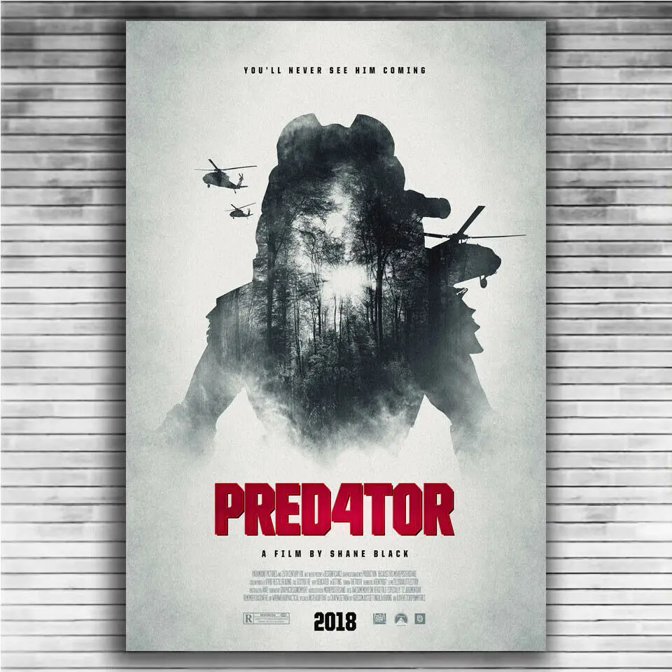 The Predator Hot Classic Horror Movie 2 Silk Fabric Wall Poster Art Decor Sticker Bright | Дом и сад