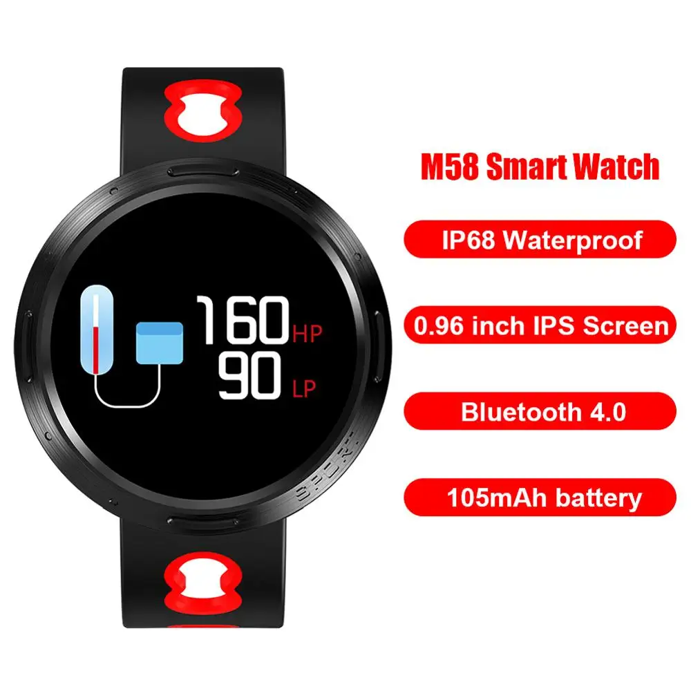 M58 Smartband IP68 водонепроницаемый монитор сердечного ритма сна будильник браслет