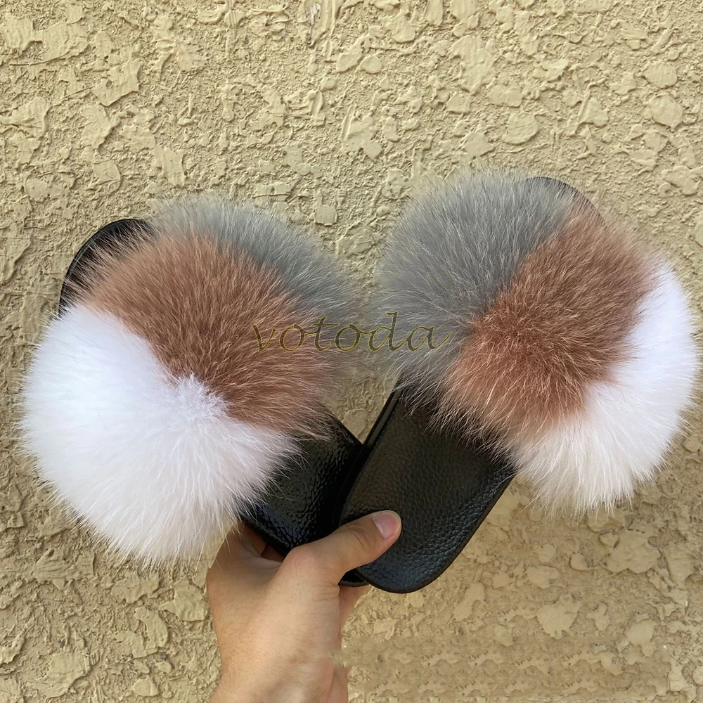 leather girl in boots Summer Kids Fur Slippers Fluffy Raccoon Fur Slides Toddler Furry Fox Fur Flip Flops Children Rainbow Fur Sandal Girls Flat Shoes children's sandals near me Children's Shoes