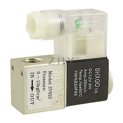2V025 2 способа 2 положения NC Соленоидный клапан DC 12V 250mA 3W