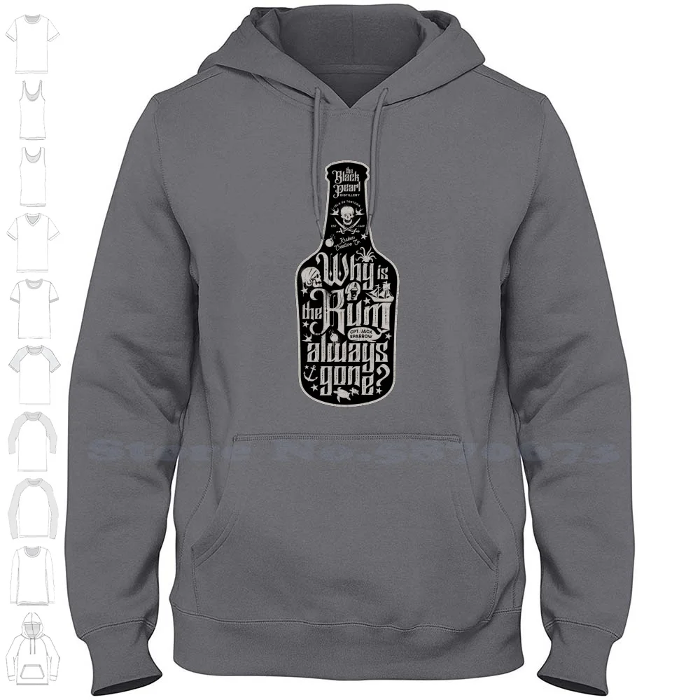 Perché Il Rum Se Ne Va Sempre? Felpa Con Cappuccio Sportiva Streetwear Felpa Con Cappuccio Rum Pirate Captain Kraken Creative Company