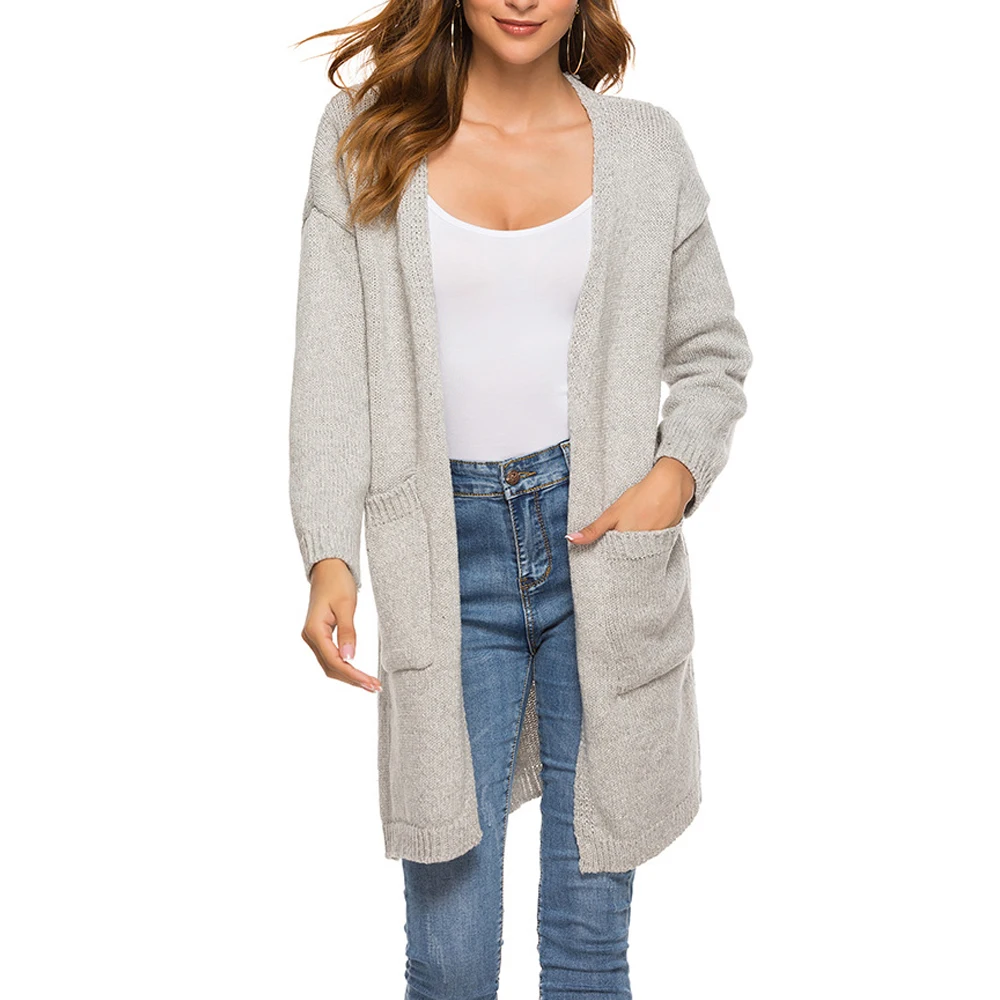 2019 Autumn Long Women Cardigan Loose Knitting Sweater Coat Casual Sueter Mujer Invierno Open Stitch Sweaters Tricot Jumper |