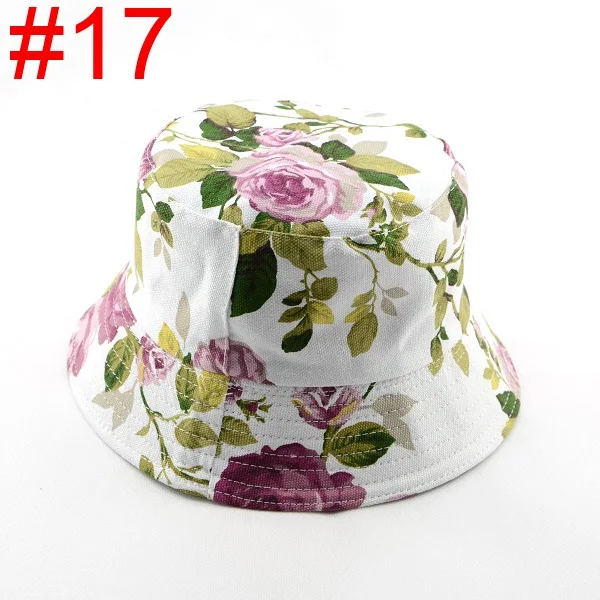 Bnaturalwell, новинка, Женская хлопковая Панама, летняя пляжная шляпа от солнца, шляпа с цветочным принтом, Панама, 1 шт., WH001D - Цвет: 17