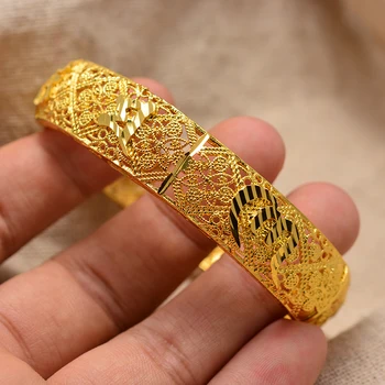 

Dubai Gold Color Islamic Scripture Wedding Bangles for Women Bride Can Open Bracelets Ethiopian/france/African/Dubai Jewelry