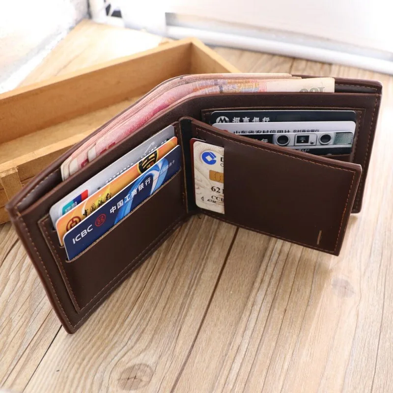 

2019 Autumn And Winter New Style Hot Selling Men Short Wallet Three Fold Business Leather Wallet