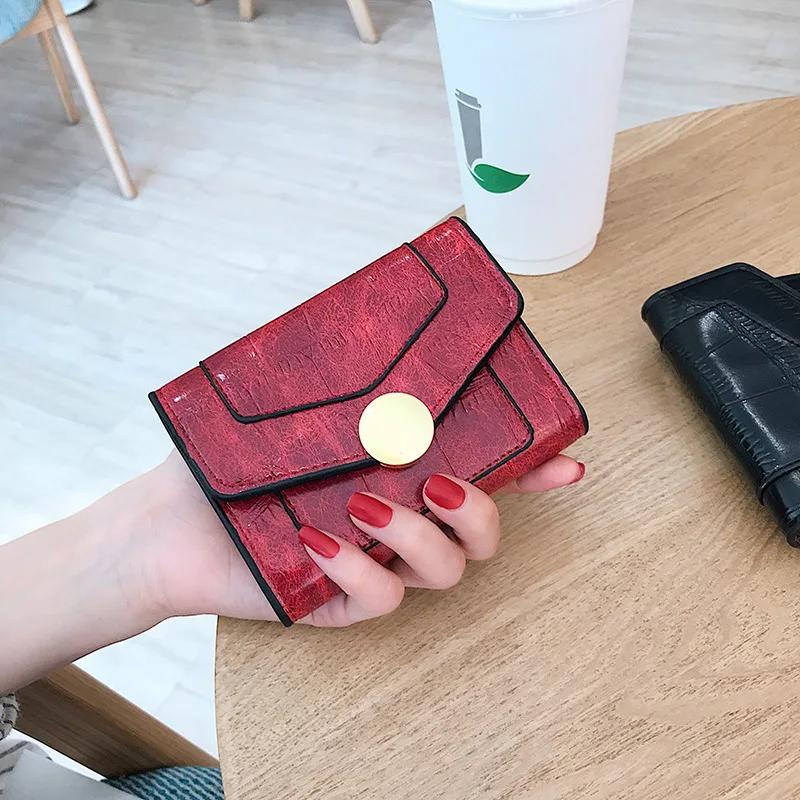 

2019 New Style Wallet Women's Short Korean-style Hipster Three Folding Lock Versitile Fashion Simple Carrying Purse