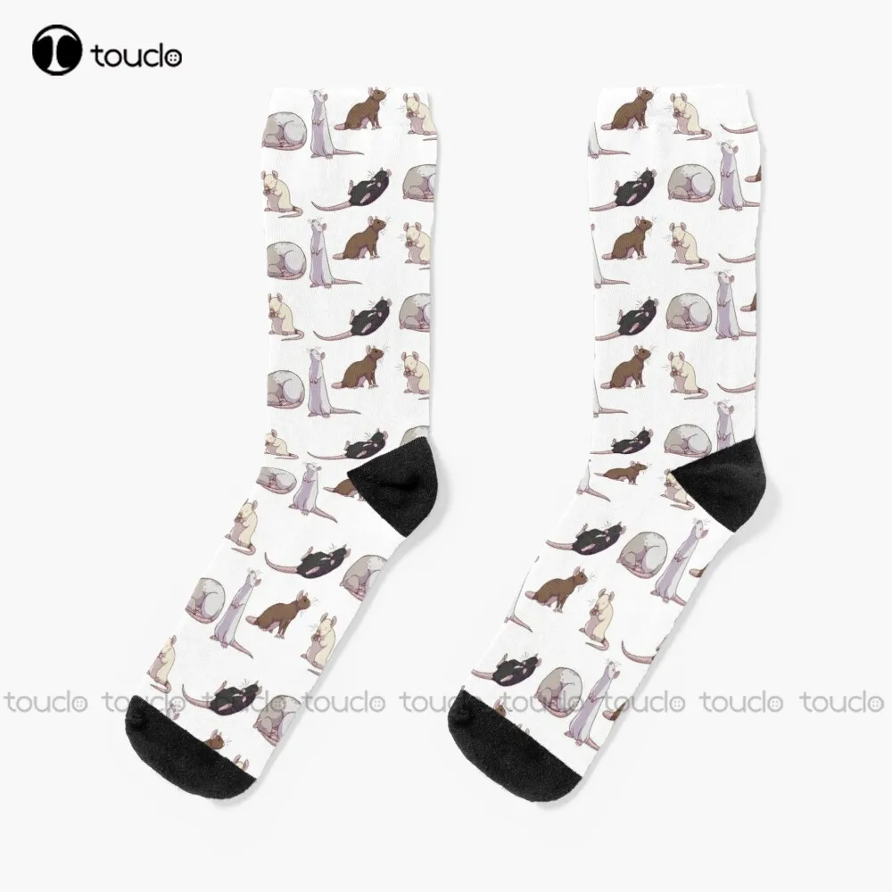 

Rat Yoga All Over Socks White Men'S Socks Christmas New Year Thanksgiving Day Gift Unisex Adult Teen Youth Socks Custom Sock