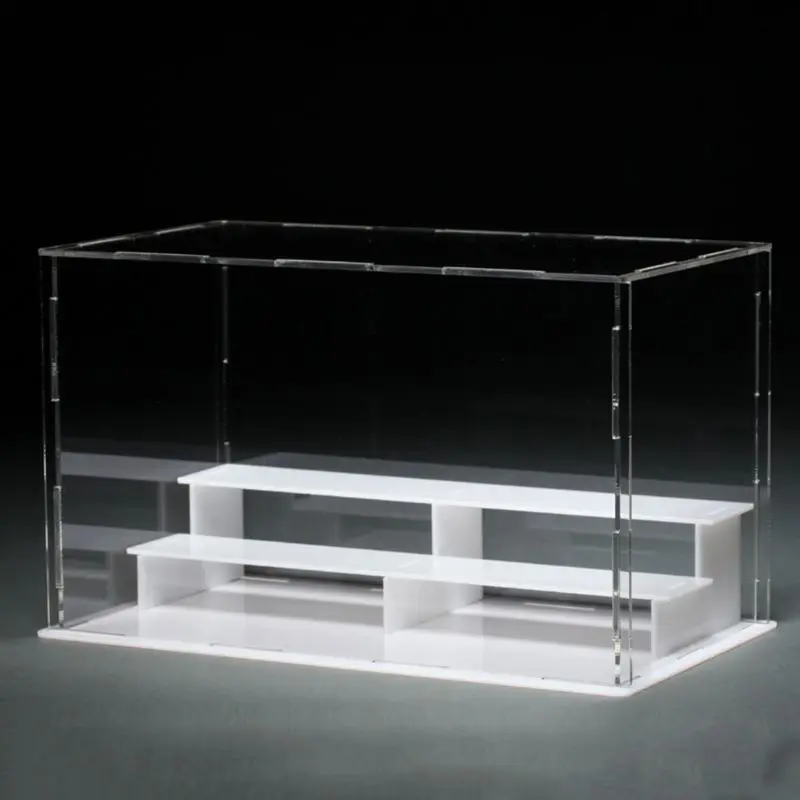 2/3 шага прозрачный акриловый Дисплей чехол столешница коробка пылезащитный куб Организатор - Цвет: 21x15x16cm