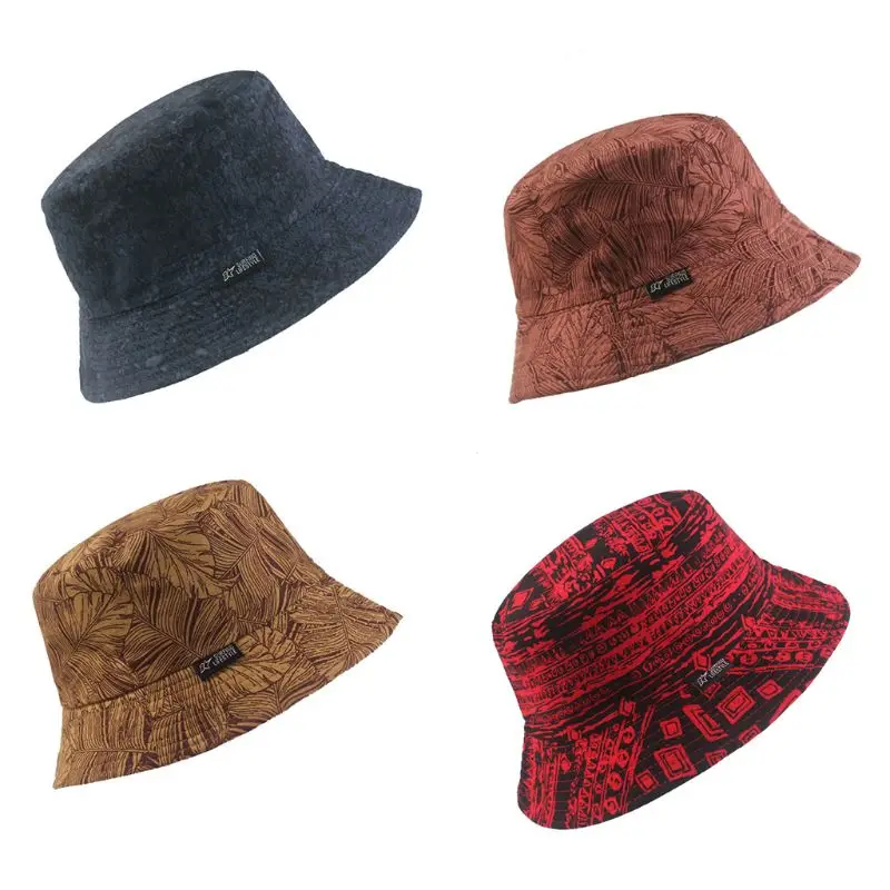 

Unisex Harajuku Reversible Bucket Hat Sunscreen Graffii Leaves Fisherman Cap B95F