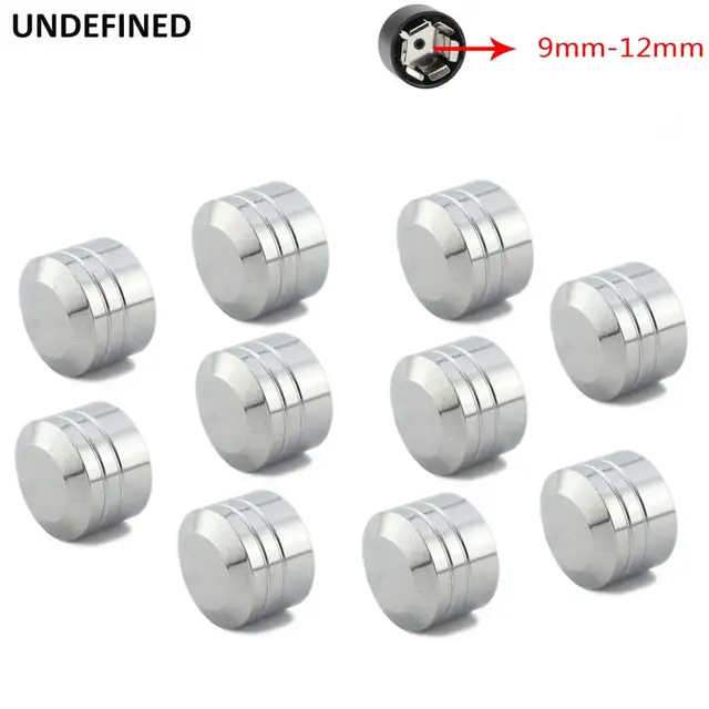 10pcs Head Bolt Cover For Harley Twin Cam Dyna Softail Touring FLH Chrome Schrauben Motor Topper Screw Caps Motorcycle Aluminum fit 9mm-12mm