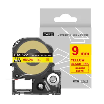 

compatible Red on Yellow SC9YR 9mm label tapes for label printers
