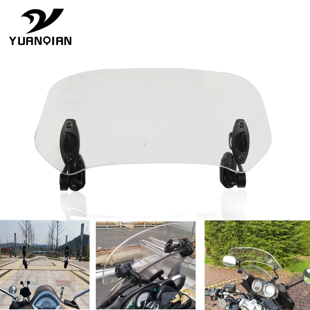 

Universal Motorcycle Risen Adjustable Wind Screen Windshield Spoiler Air Clip On Windscreen Deflector FOR BMW C400X C EVOLUTION