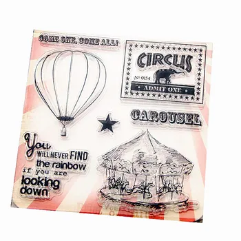 

10x10cm carousel circus Transparent Clear Stamps Silicone Seals Roller Stamp DIY scrapbooking photo album/Card Making Christmas