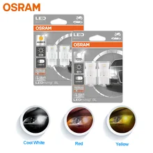 LED firmy OSRAM T20 W21W 7440 sygnał świetlny LEDriving SL 7706 7705 LED światło wsteczne do samochodu światło hamowania tylne światła przeciwmgielne żarówki czerwony bursztyn biały 2 sztuk